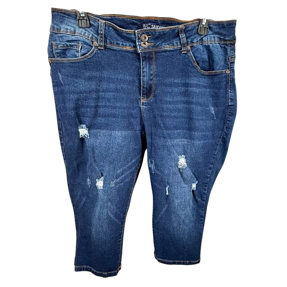 Sandpiper Capri Jeans Womens 18W Distressed Style Denim Pants